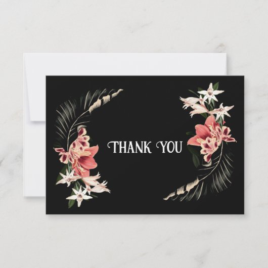 Dark Moody Floral Thank You Card サンキューカード (正面)