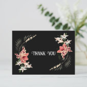 Dark Moody Floral Thank You Card サンキューカード (スタンド正面)