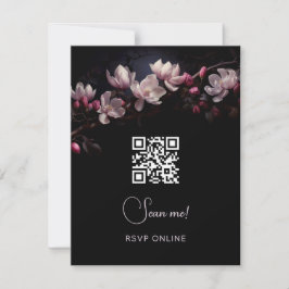 Dark Moody Floral Wedding | Scan Me  出欠カード