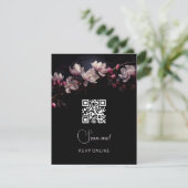 Dark Moody Floral Wedding | Scan Me  出欠カード (スタンド正面)