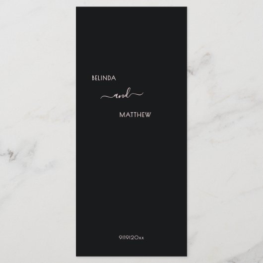 Dark Moody Flowers Chrysanthemum Wedding メニュー (裏面)