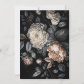 Dark moody flowers Photo Gothic wedding Invitation 招待状 (裏面)