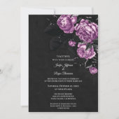Dark moody flowers Photo Gothic wedding Invitation 招待状 (正面)
