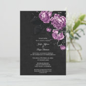 Dark moody flowers Photo Gothic wedding Invitation 招待状 (スタンド正面)