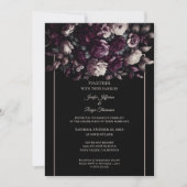 Dark moody flowers Photo Gothic wedding Invitation 招待状 (正面)