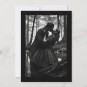 Dark moody flowers Photo Gothic wedding Invitation 招待状 (裏面)