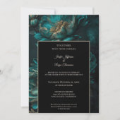 Dark moody flowers Photo Gothic wedding Invitation 招待状 (正面)