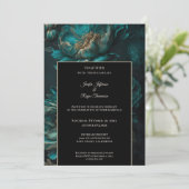 Dark moody flowers Photo Gothic wedding Invitation 招待状 (スタンド正面)