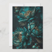 Dark moody flowers Photo Gothic wedding Invitation 招待状 (裏面)