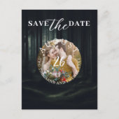 Dark Moody Forest Trees at Twilight日付を保存 案内ポストカード (正面)