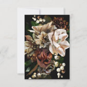 Dark Moody Magnoliaの結婚QRコードお返事 出欠カード (裏面)