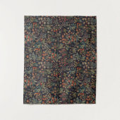 Dark Moody Midnight Forest Floral Botanical タペストリー (正面)