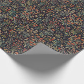 Dark Moody Midnight Forest Floral Botanical ラッピングペーパー (角)
