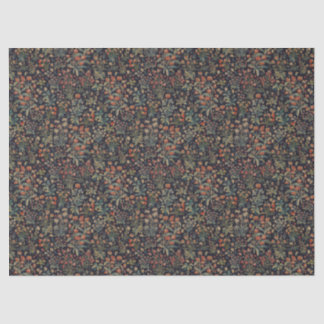 Dark Moody Midnight Forest Floral Botanical 薄葉紙