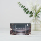 Dark Moody Night Sky Full Moon Botanical Lake 名刺 (スタンド正面)