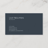 Dark Moody Night Sky Full Moon Botanical Lake 名刺 (裏面)