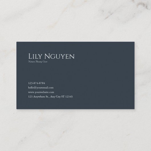 Dark Moody Night Sky Full Moon Botanical Lake 名刺 (裏面)