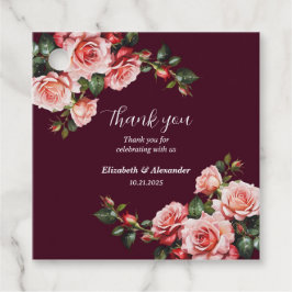Dark moody pink and red roses burgundy wedding フェイバータグ