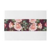 Dark moody pink and red roses burgundy wedding 招待状ベリーバンド (裏面例)