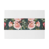Dark moody pink and red roses green wedding 招待状ベリーバンド (裏面例)