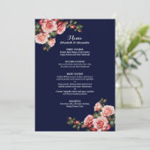 Dark moody pink and red roses navy blue wedding メニュー (スタンド正面)