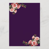 Dark moody pink and red roses purple wedding メニュー (裏面)
