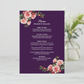 Dark moody pink and red roses purple wedding メニュー (スタンド正面)