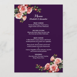 Dark moody pink and red roses purple wedding メニュー