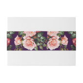 Dark moody pink and red roses purple wedding 招待状ベリーバンド (裏面例)