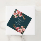 Dark moody pink and red roses teal wedding フェイバータグ (インサイチュ)