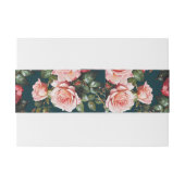 Dark moody pink and red roses teal wedding 招待状ベリーバンド (裏面例)