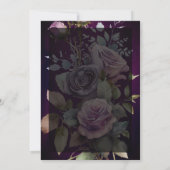 Dark Moody Purple Floral Mason Jar Wedding セーブザデート (裏面)
