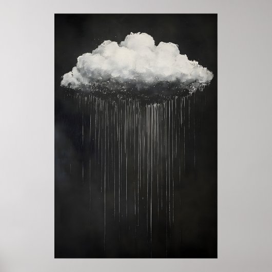 Dark Moody Rain Cloud At Night Print, Dark ポスター (正面)