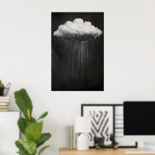 Dark Moody Rain Cloud At Night Print, Dark ポスター (ホームオフィス)