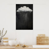Dark Moody Rain Cloud At Night Print, Dark ポスター (キッチン)