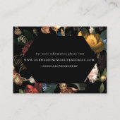 Dark Moody Romanticフローラ絵画の宿泊 名刺 (裏面)