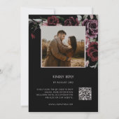 Dark Moody Roses Black Background | Photo Wedding 招待状 (裏面)
