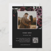 Dark Moody Roses Black Background | Photo Wedding 招待状 (裏面)