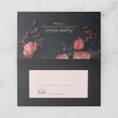 Dark Moody Sculptured Flowers Wedding プレイスカード (外部開封)