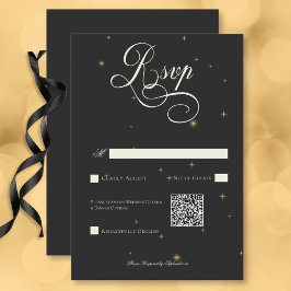 Dark Moody StarsビクトリアンのQR結婚コード 出欠カード