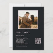 Dark Moody  Textured Flowers Wedding Invitation 招待状 (裏面)