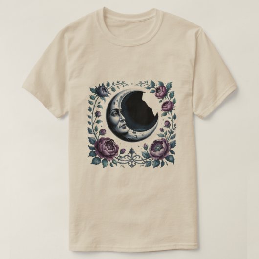 Dark Moon Garden – Mystical Gothic Night Art Tシャツ (デザイン正面)