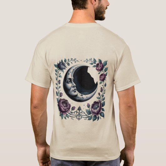 Dark Moon Garden – Mystical Gothic Night Art Tシャツ (裏面)