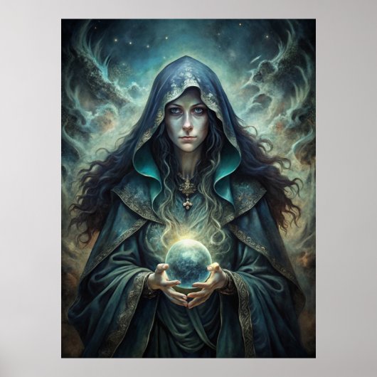 Dark Moon Witch – Crystal Vision Wall Art ポスター (正面)