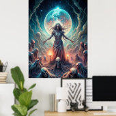Dark Moon Witch – Spirit Calling Ritual Poster ポスター (ホームオフィス)