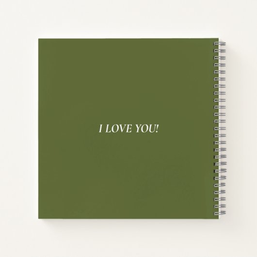 Dark Moss Green Reason Why I Love You Notebook ノートブック (裏面)