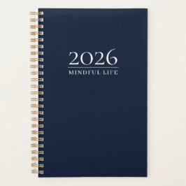 Dark Navy 2026 Planner | Custom Title & Initials プランナー手帳