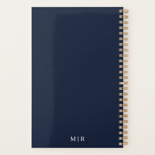 Dark Navy 2026 Planner | Custom Title & Initials プランナー手帳 (裏面)