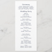 Dark Navy Background Elegant Minimal Wedding プログラム (裏面)