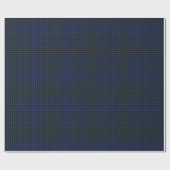 Dark Navy Blue and Black Gingham Plaid Checkered ラッピングペーパー (フラット)